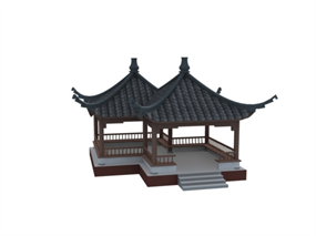 室外凉亭3D效果图